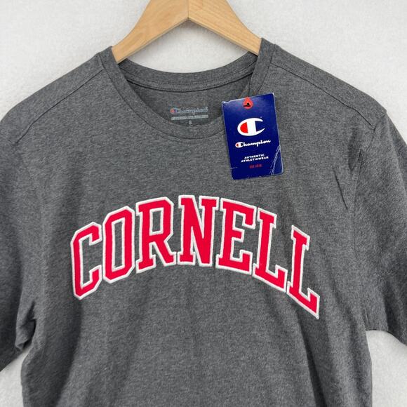 CORNELL Shirt Adult S CHAMPION BIG RED University Ivy Ithaca NY Cotton Gray NEW - Picture 3 of 14